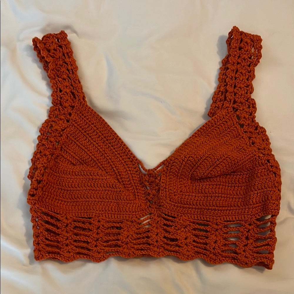 Handcrafted Crochet Top Rust Color